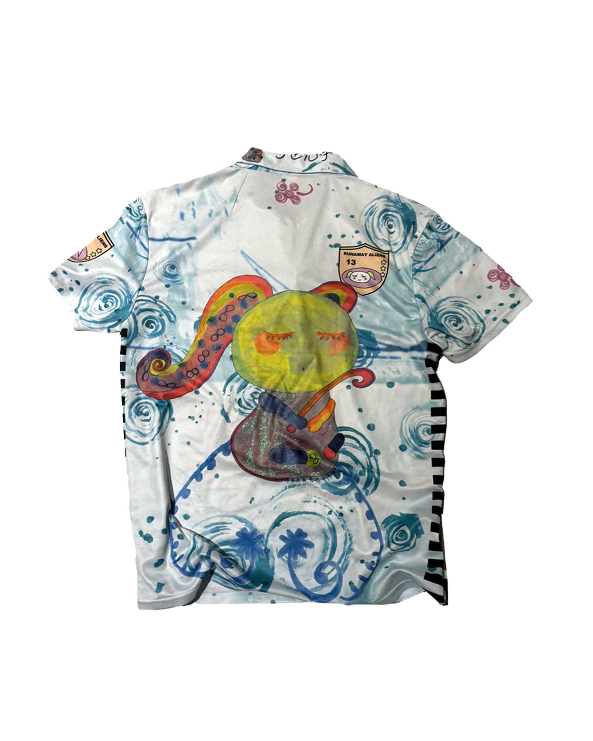 Y2K 3D Doll Print Cycling Top