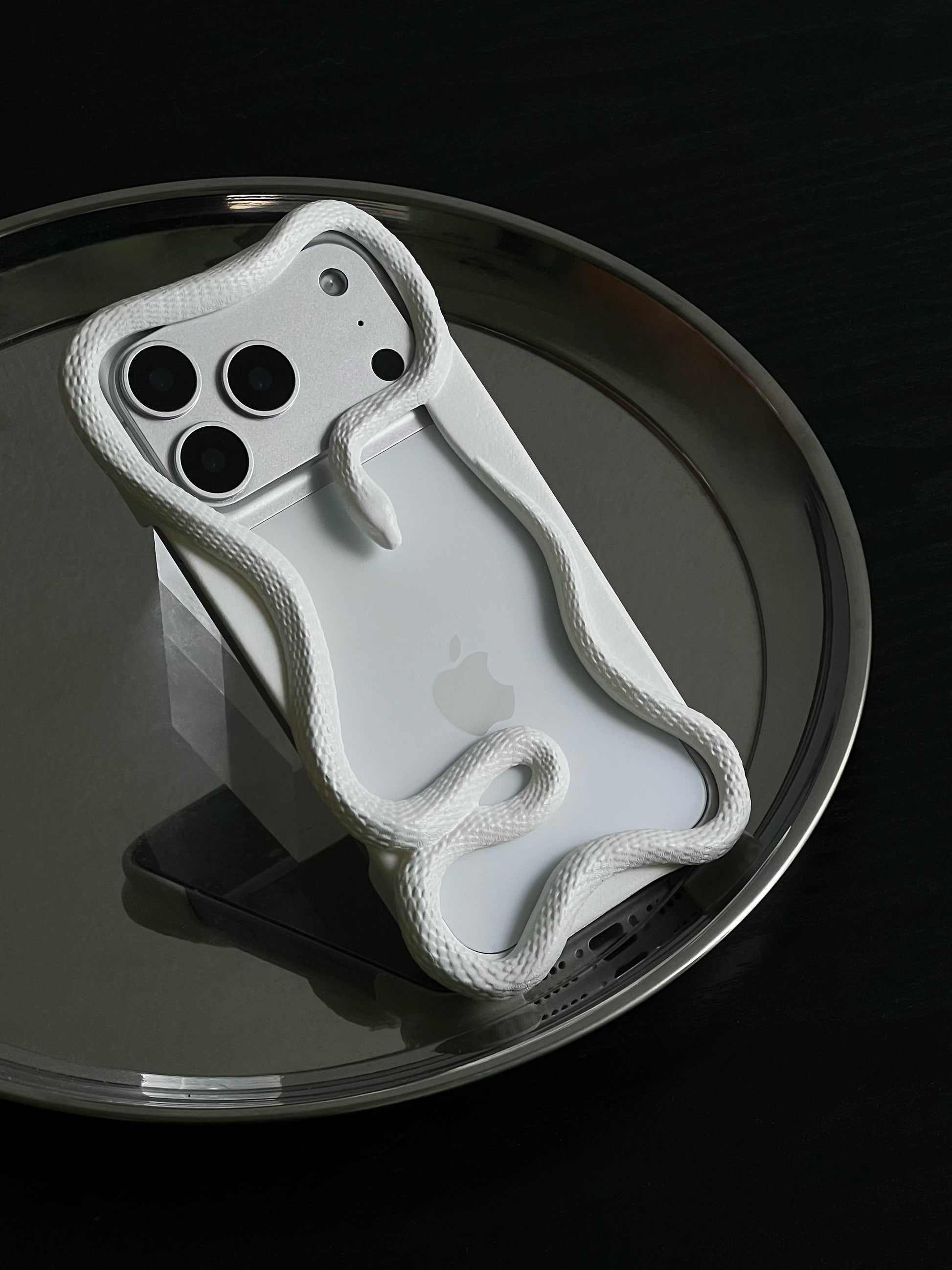 PINK DEVIL | Medusa Serpent 3D Printed iPhone Case – Sculptural Hard Shell