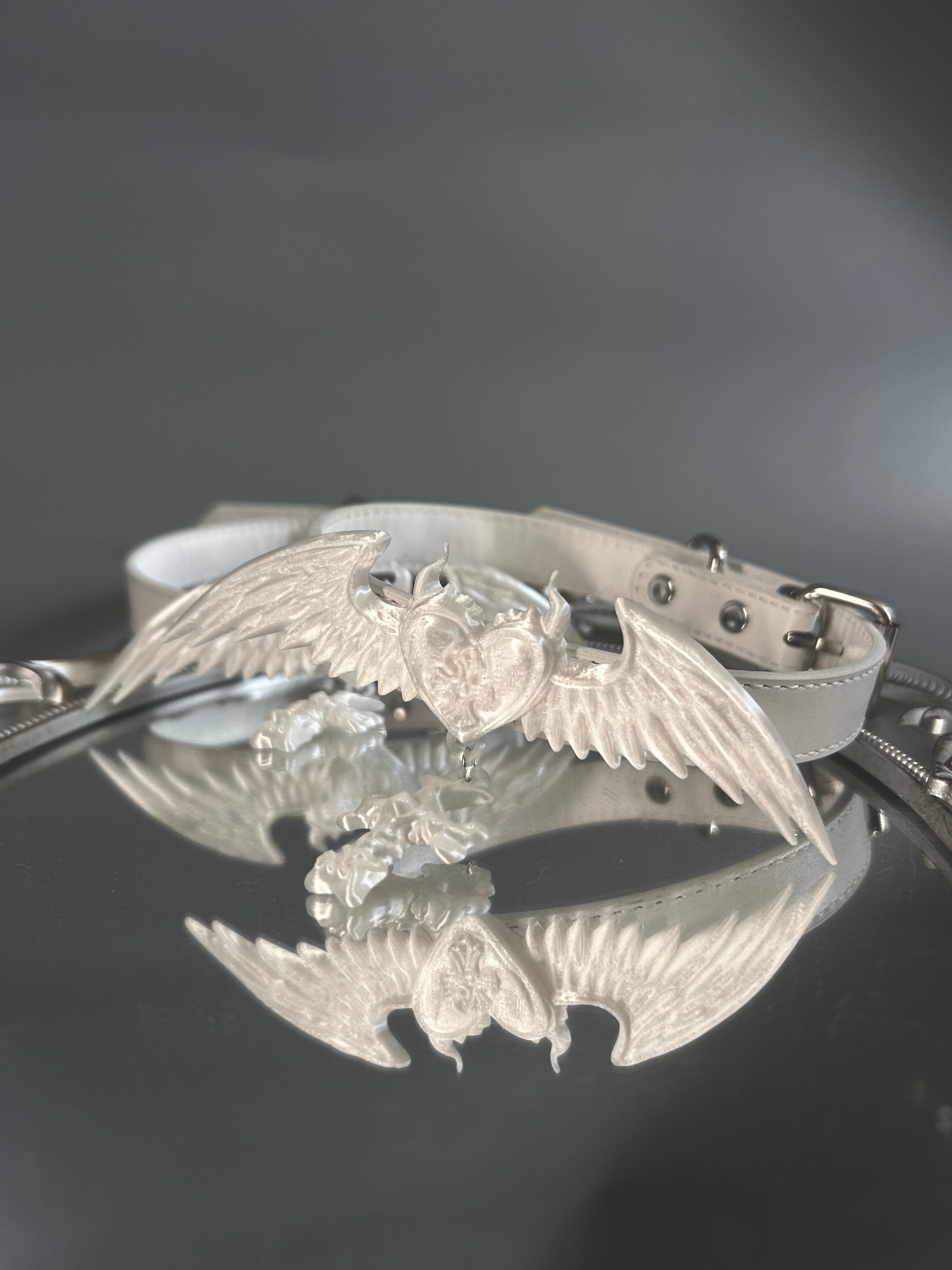Pure Angel 3D Printing Sculptural Choker in Silk White