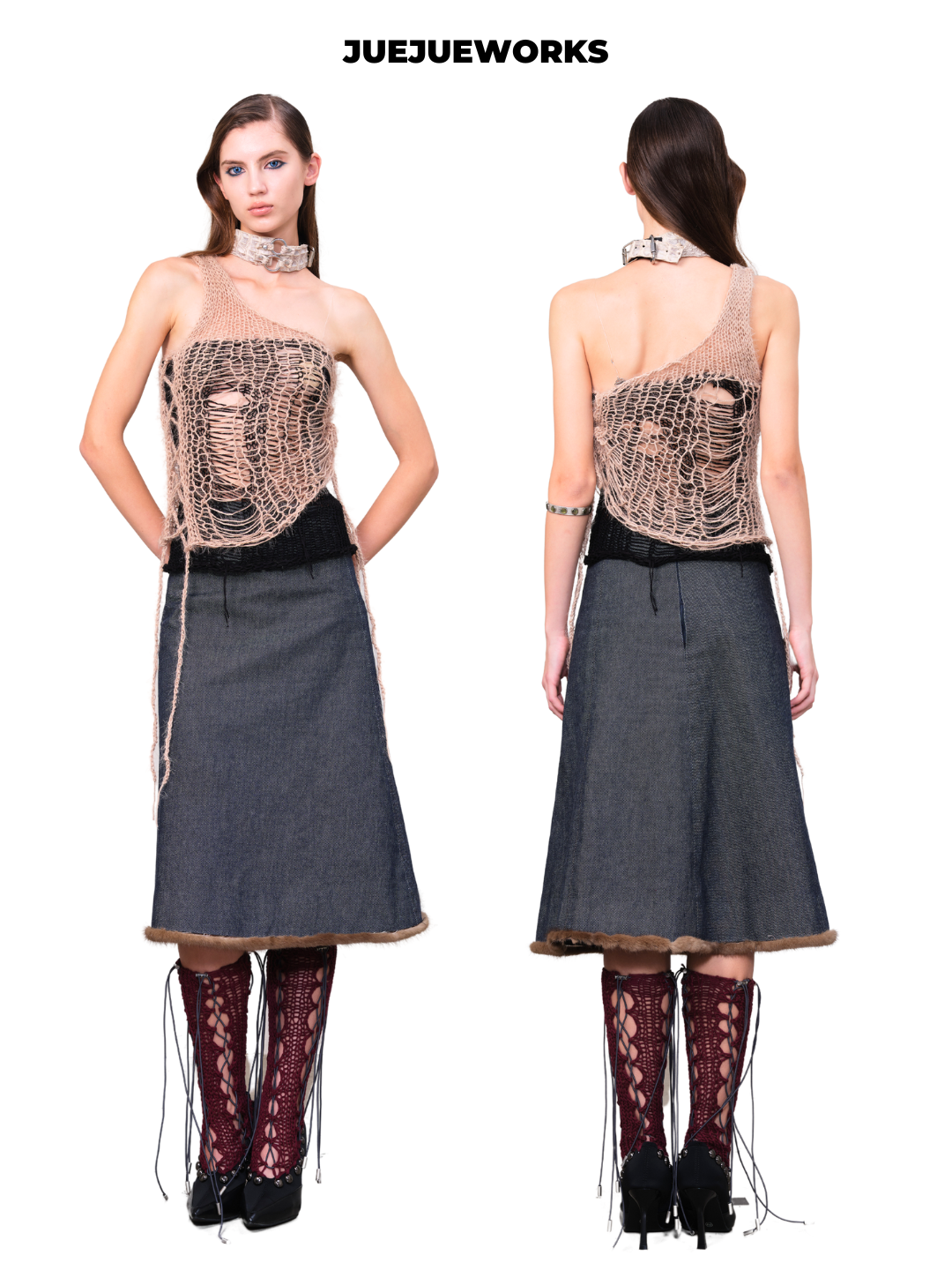 Little Lion Open-Knit Halter Top