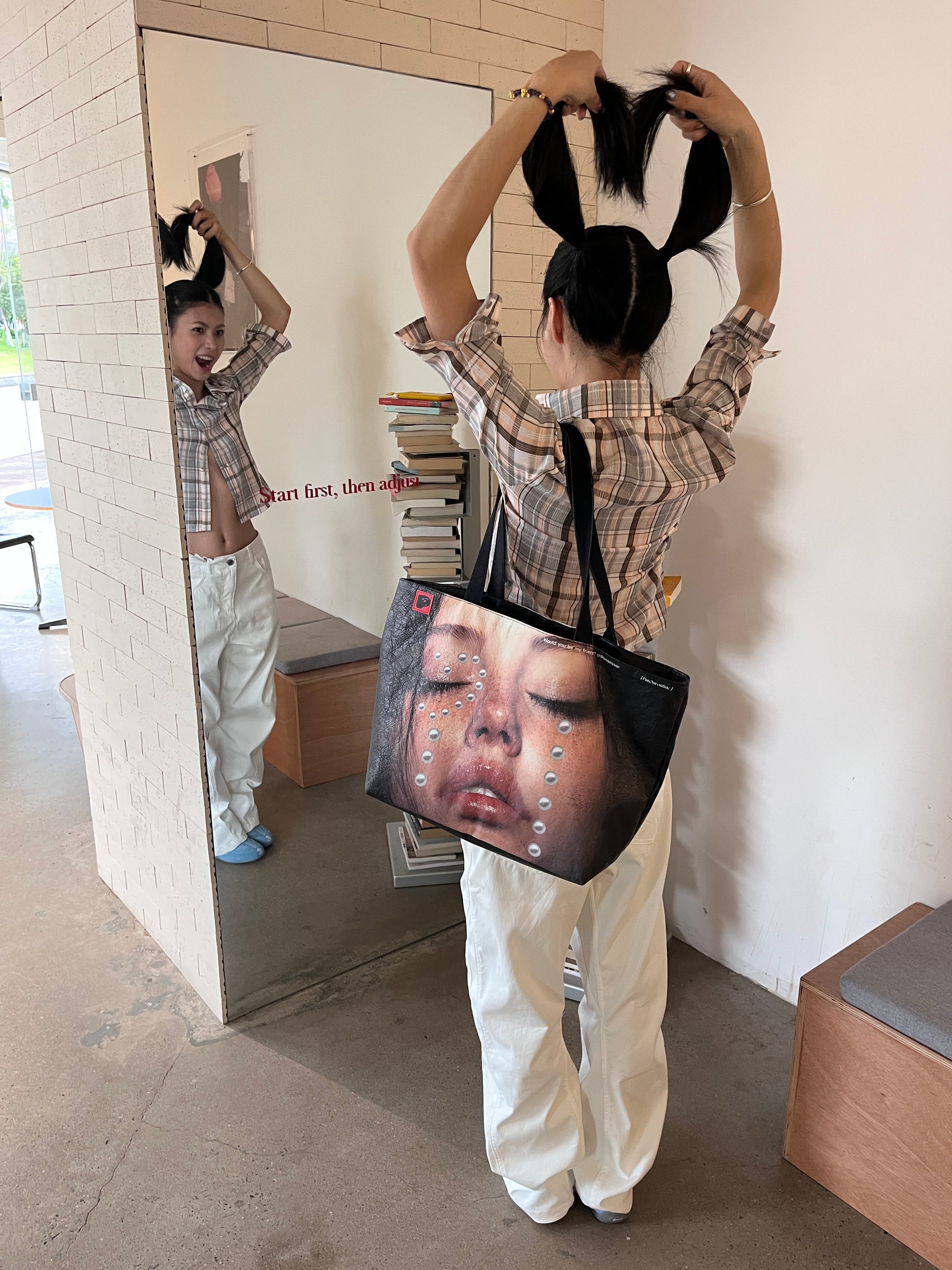 Y2K Pearl Tear Tyvek Tote Bag | Eco-Friendly DuPont Paper Shoulder Bag