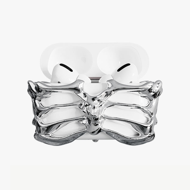 “SKELETON” Electroplated Silver Edition AirPods Case