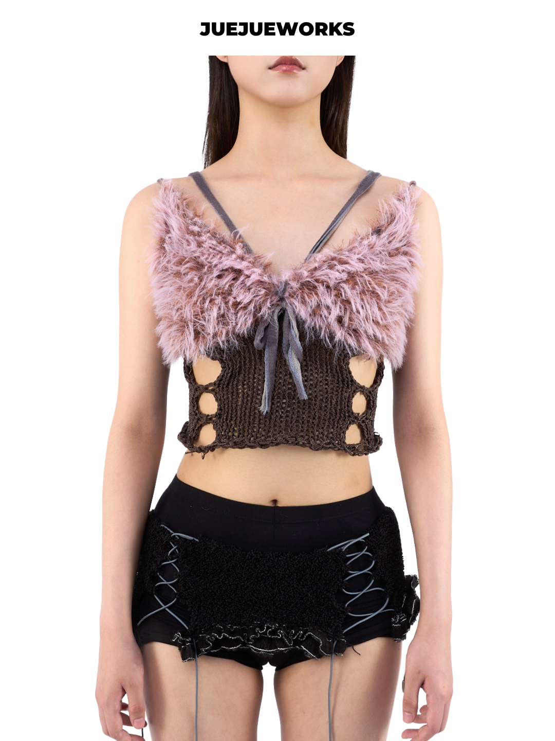 Praying Mantis Lace-Up Knit Tank