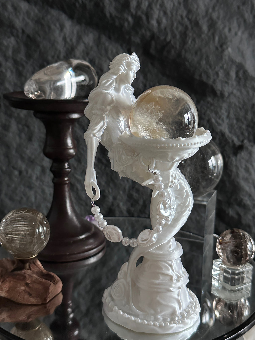 3D Print Vintage Mermaid Candle Holder & Crystal Aroma Sculpture