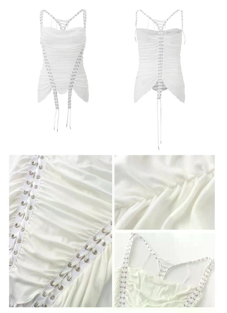 White Modal Tank Top with Tie-Strap