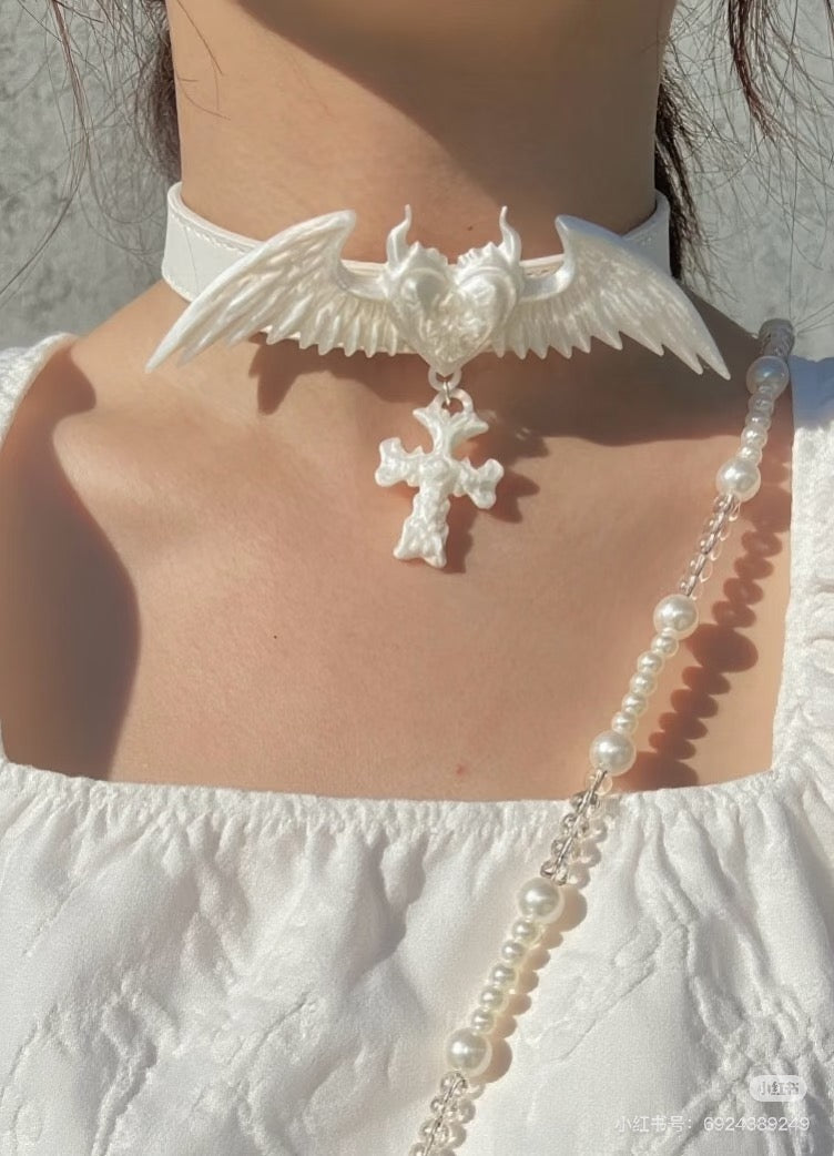 Pure Angel 3D Printing Sculptural Choker in Silk White