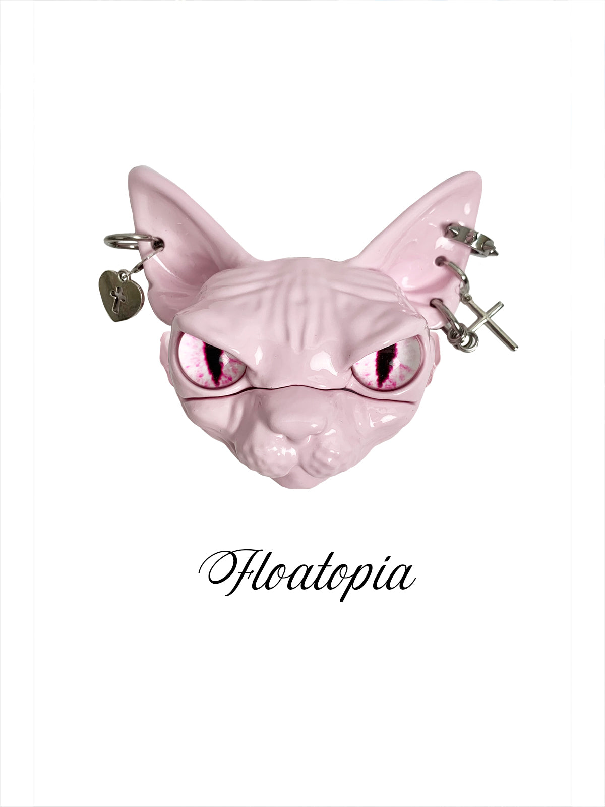 "The Obsidian Guardian" Sphynx Cat Head AirPods Case – Hand-Sculpted Gothic Resin Protector