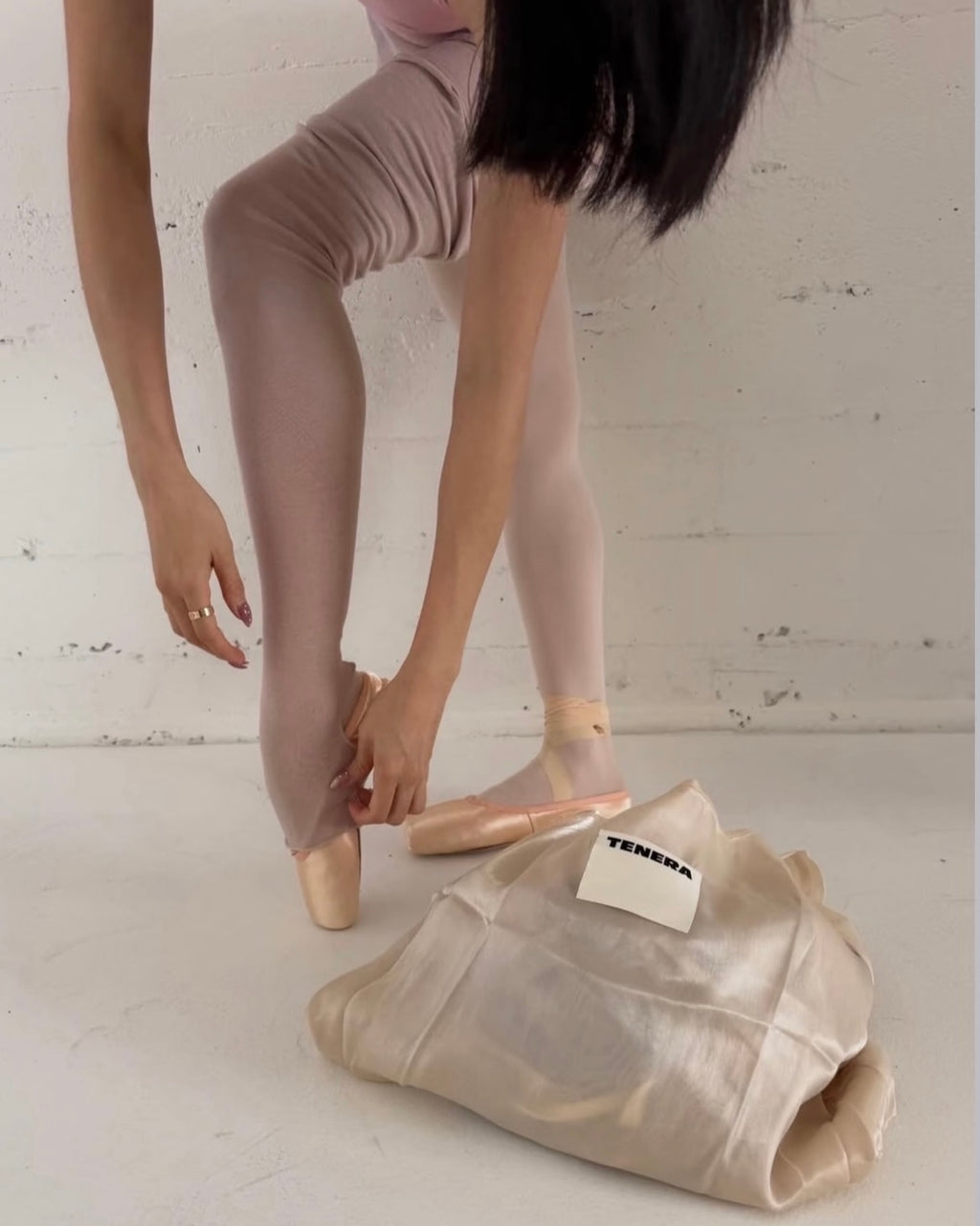 TENERA Plant-Based Satin Ballerina Shoulder Tote Bag