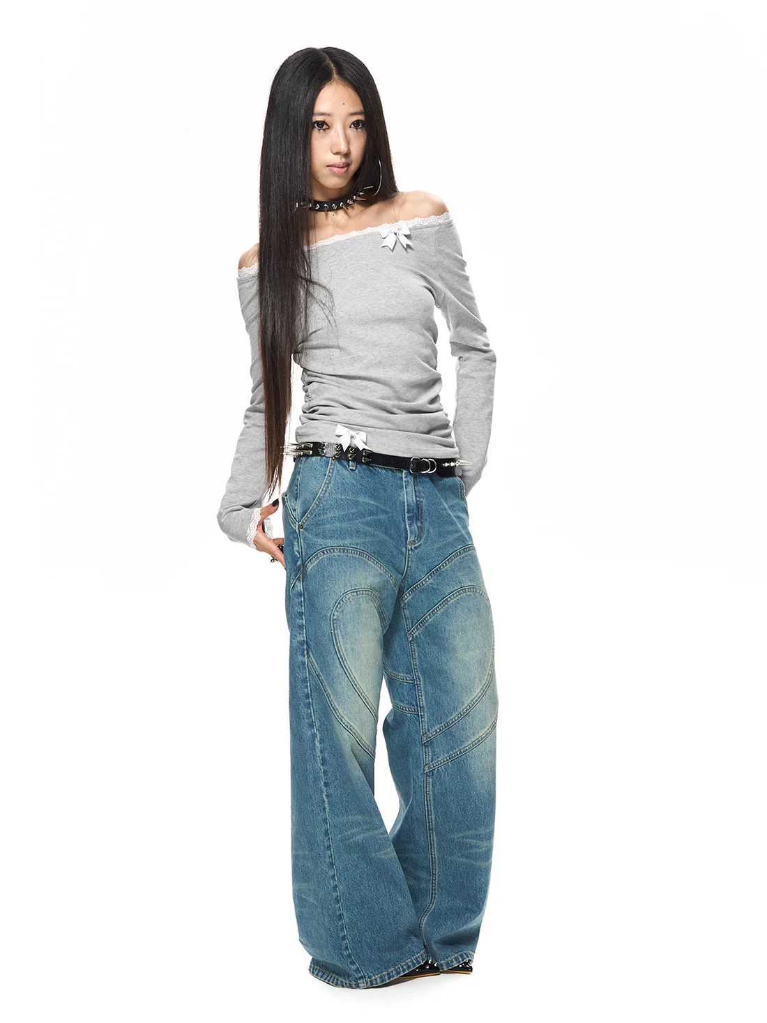 Heart Patchwork Jeans