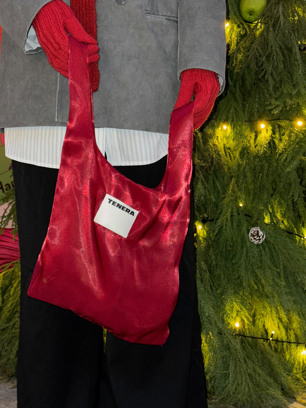 TENERA Plant-Based Satin Ballerina Shoulder Tote Bag