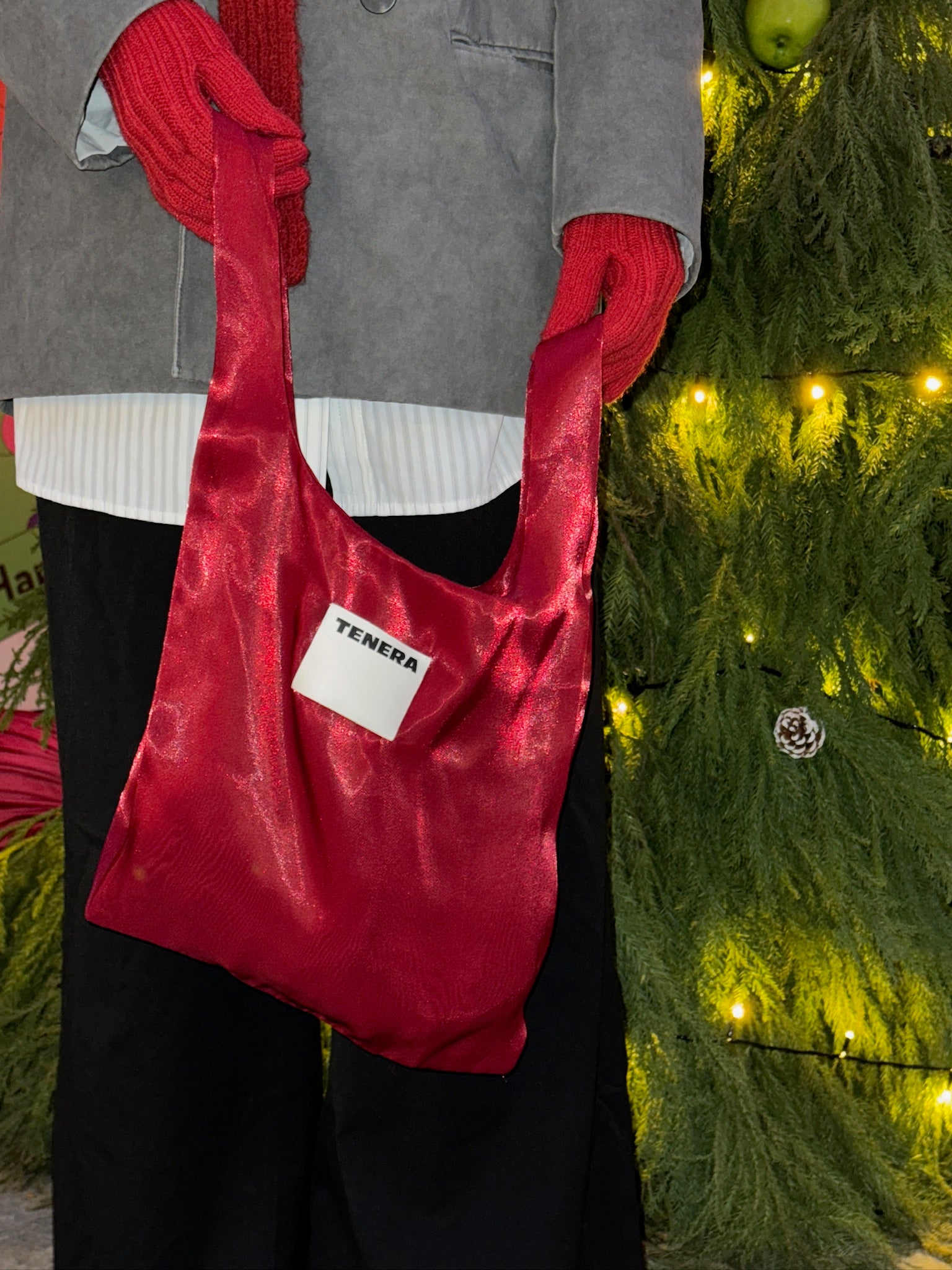 TENERA Plant-Based Satin Ballerina Shoulder Tote Bag