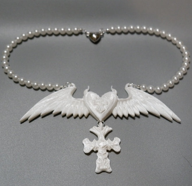Blessing Heart 3D Printed & Hand-Beaded Necklace