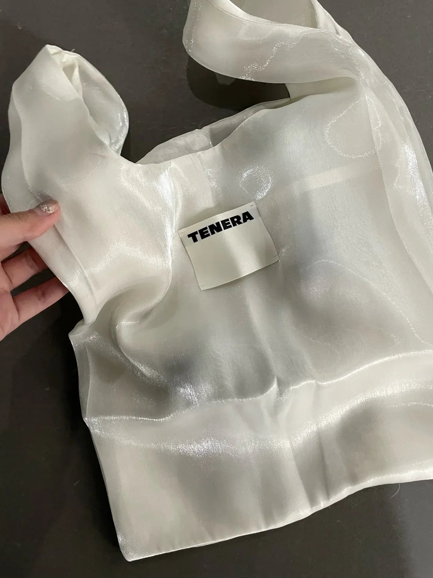 TENERA Plant-Based Satin Ballerina Shoulder Tote Bag