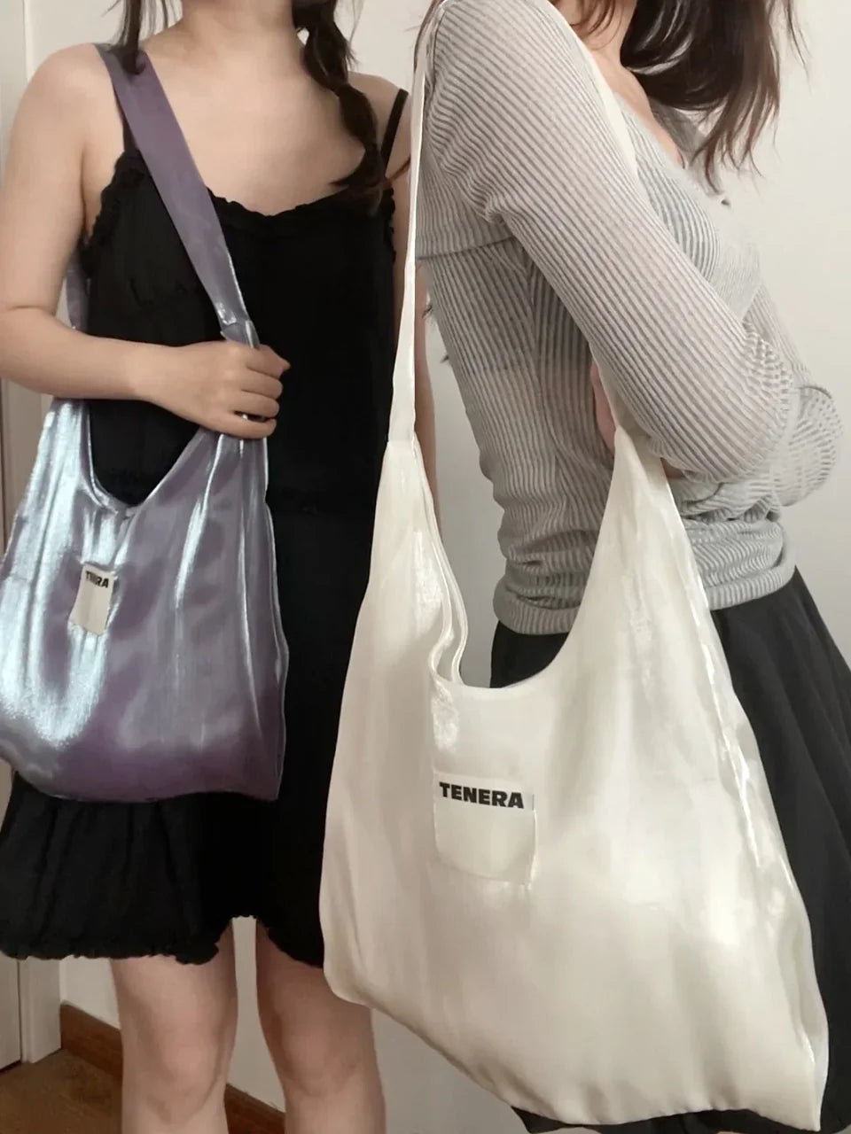 TENERA Plant-Based Satin Ballerina Shoulder Tote Bag