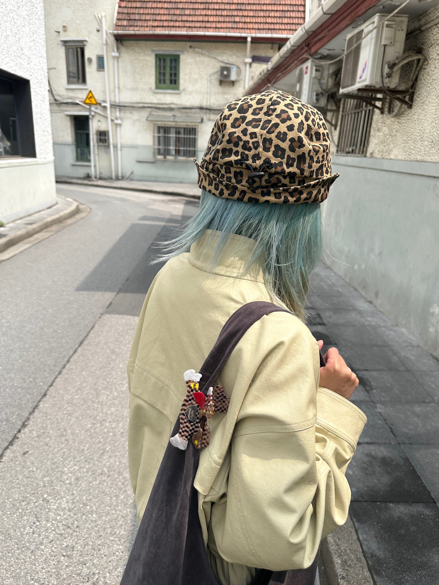 Happy Restaurant | Leopard Print Denim "Shape-Shifter" Cap