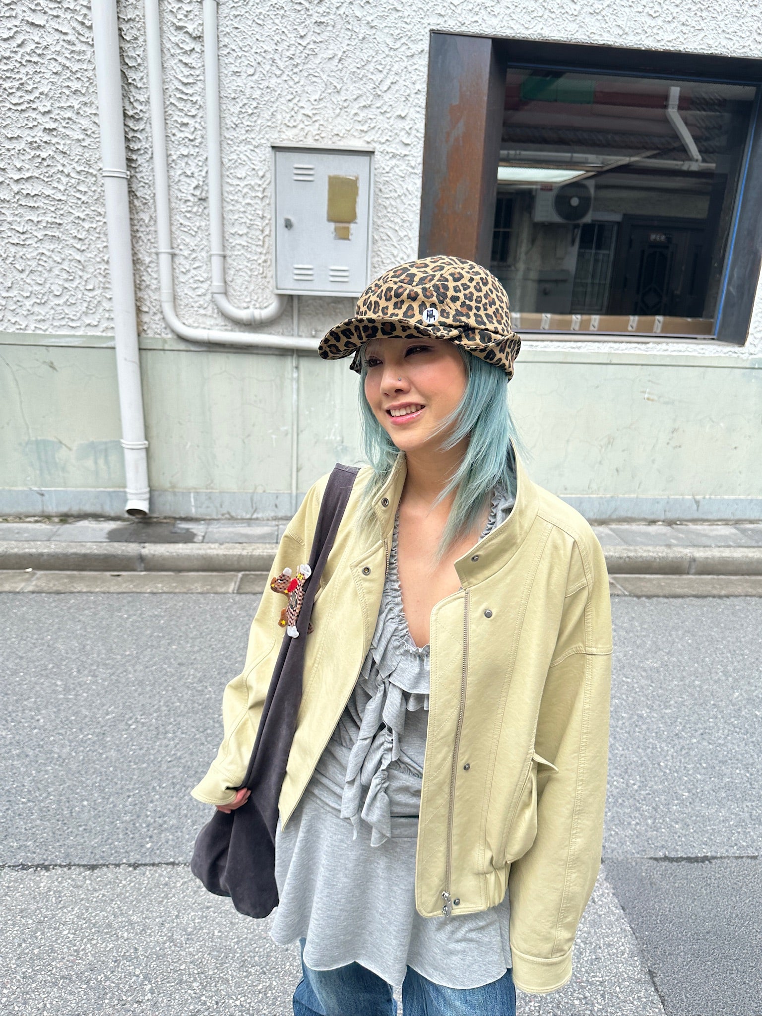 Happy Restaurant | Leopard Print Denim "Shape-Shifter" Cap