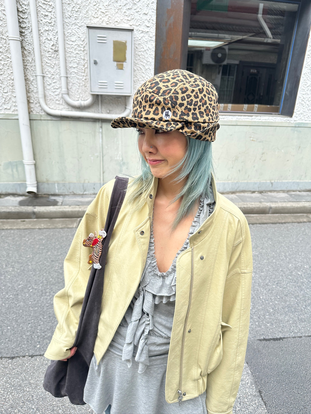 Happy Restaurant | Leopard Print Denim "Shape-Shifter" Cap