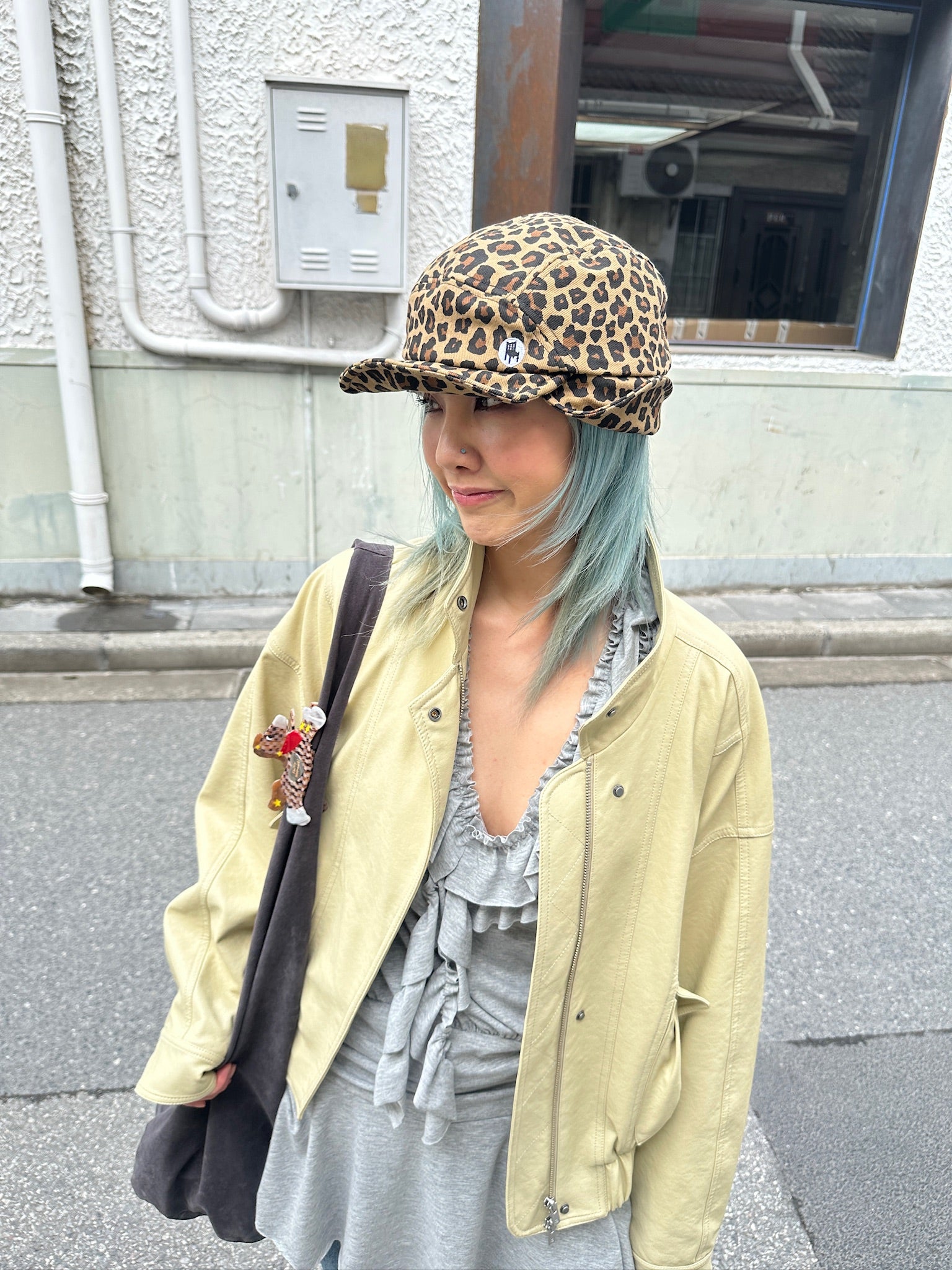 Happy Restaurant | Leopard Print Denim "Shape-Shifter" Cap