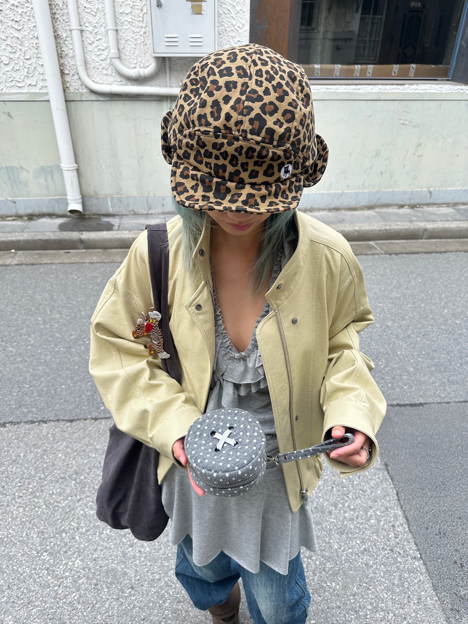 Happy Restaurant | Leopard Print Denim "Shape-Shifter" Cap