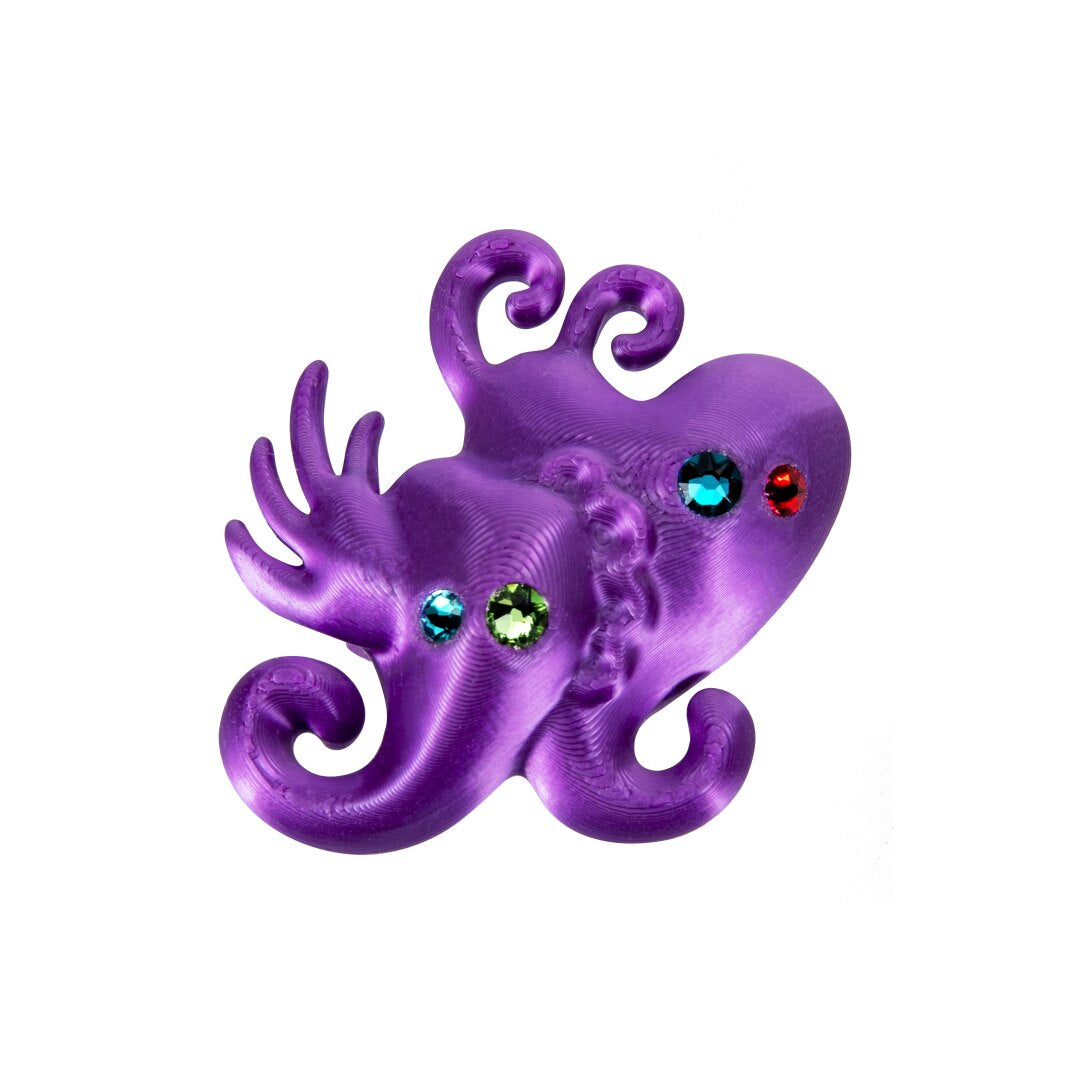 Purple 3D Printed Multi-Stone Biotic Ring