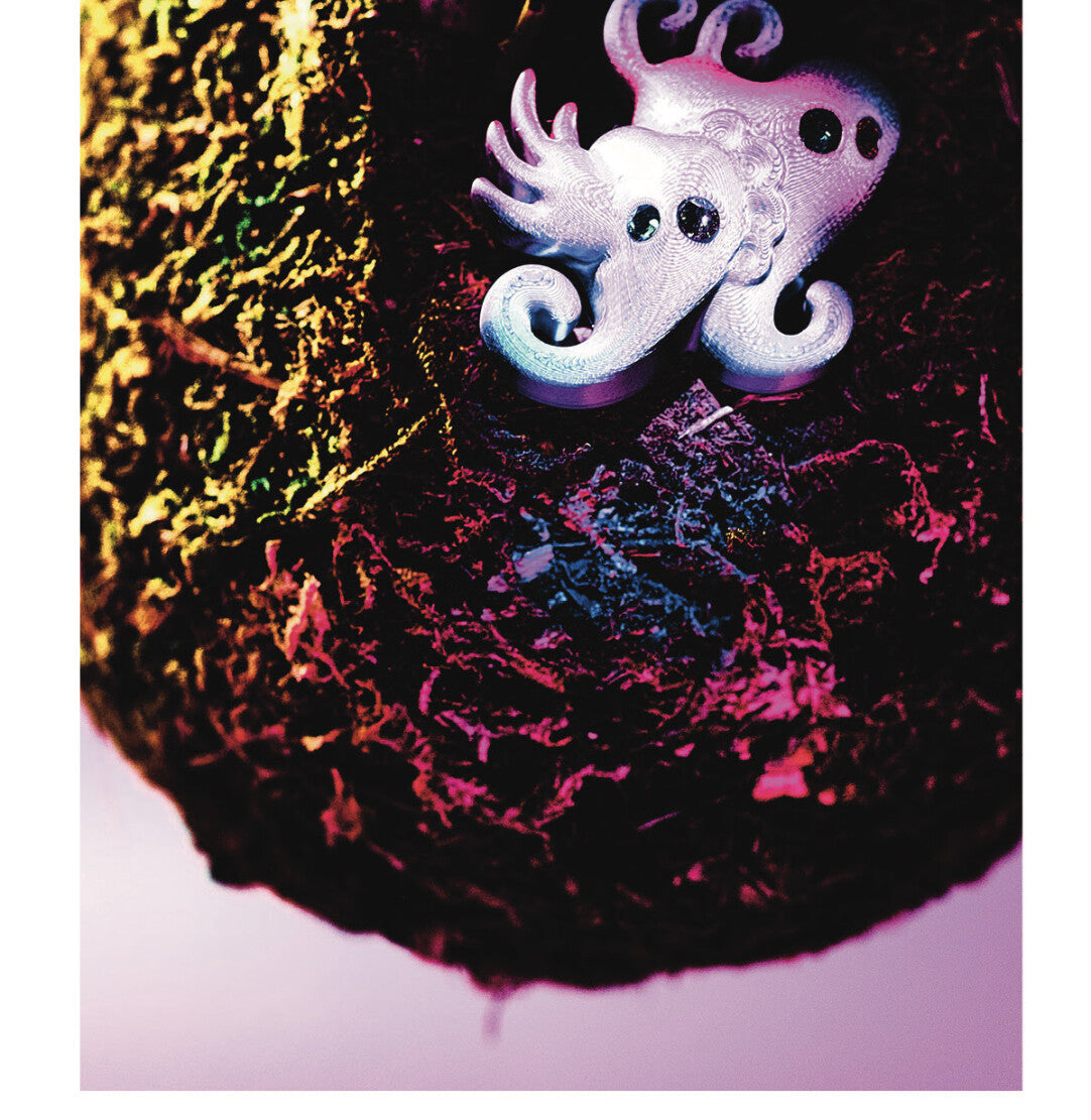 Purple 3D Printed Multi-Stone Biotic Ring