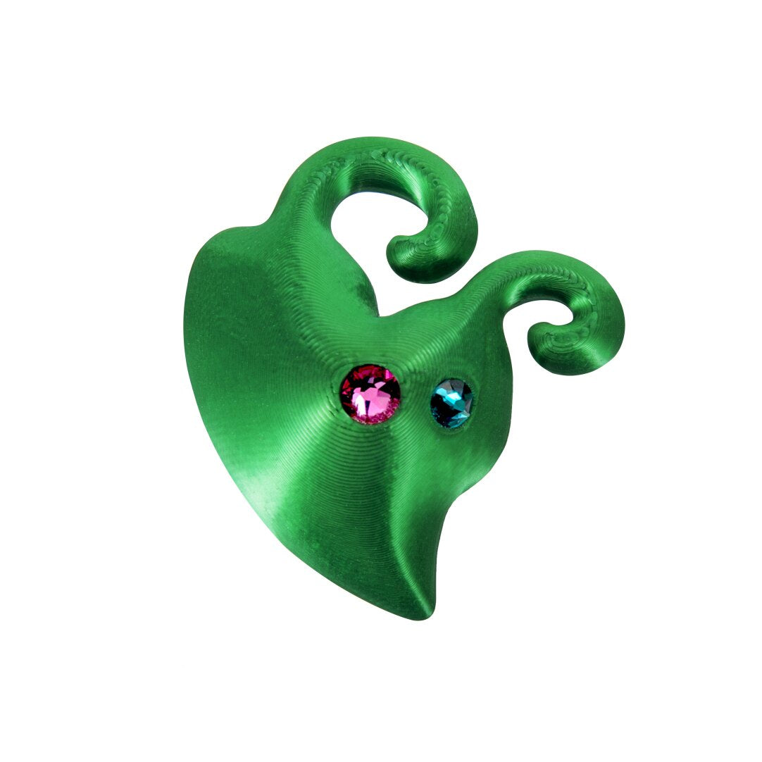 Sustainable 3D Printed Green Ring, Eco-Friendly PLA Jewelry with Swarovski Crystals｜goodgood