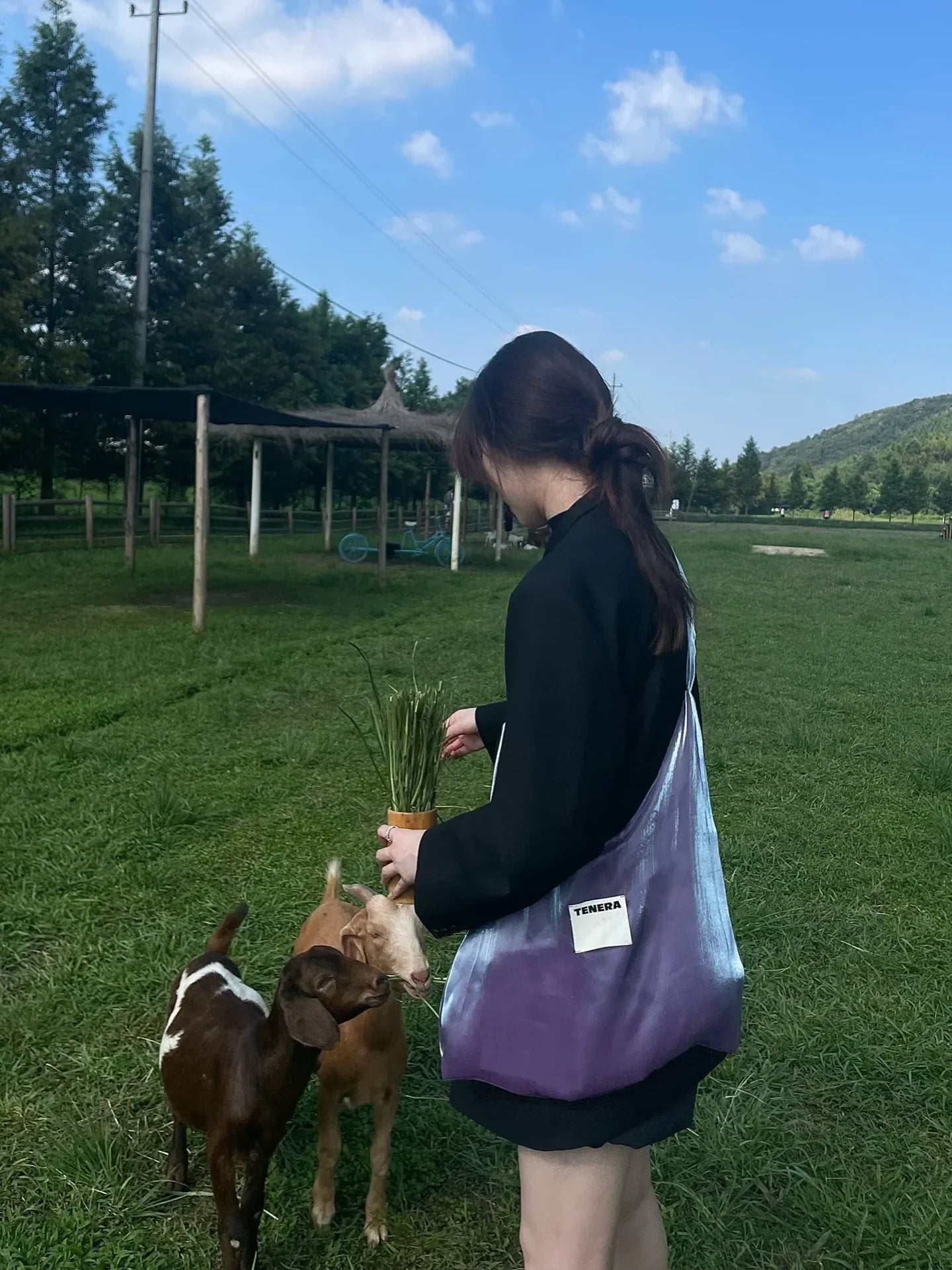 TENERA Plant-Based Satin Ballerina Shoulder Tote Bag