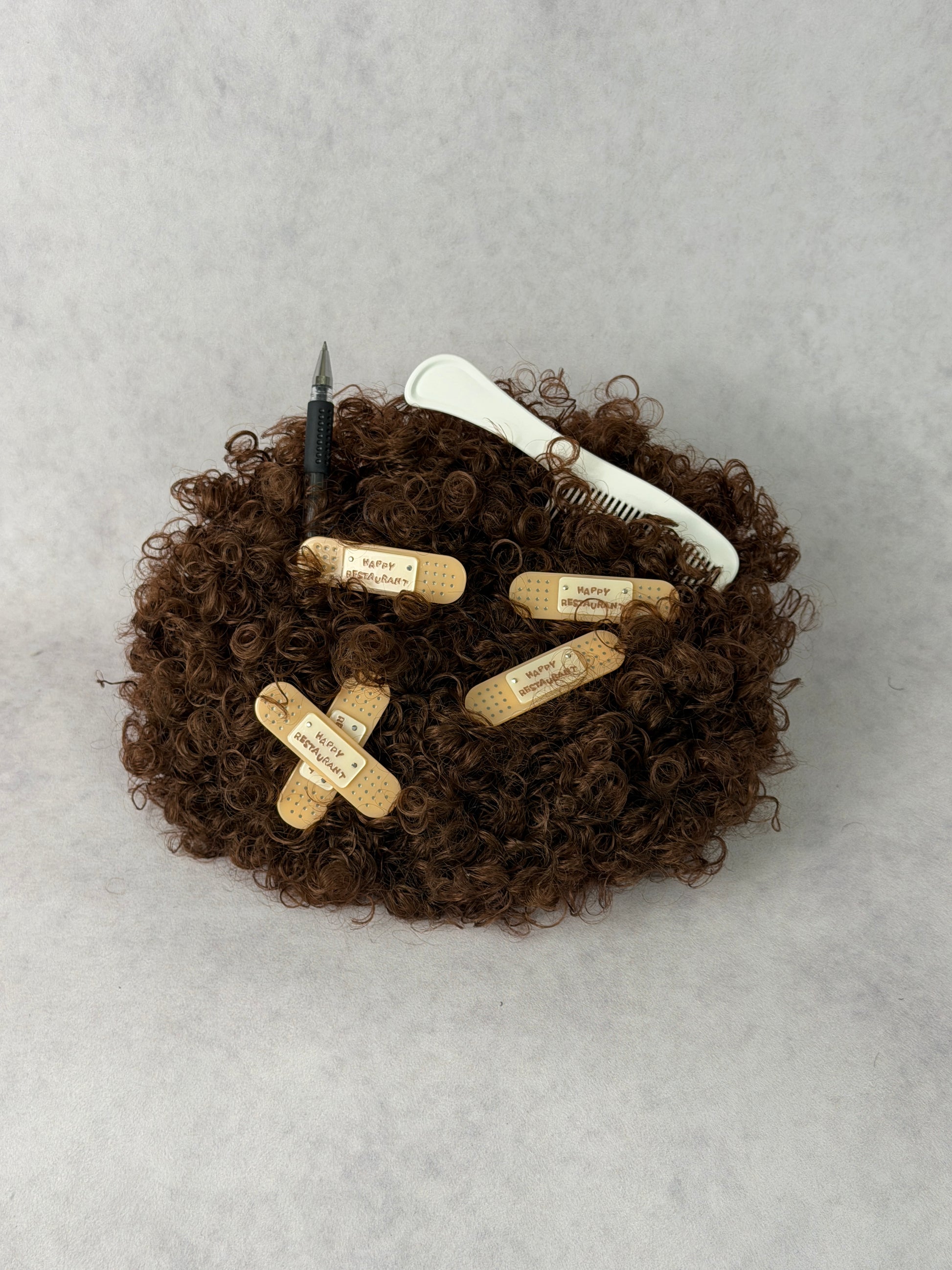 Happy Restaurant | "Band-Aid" Hair Clip Set – Acetate Artisan Hair Pin, Playful Y2K Bangs Clip