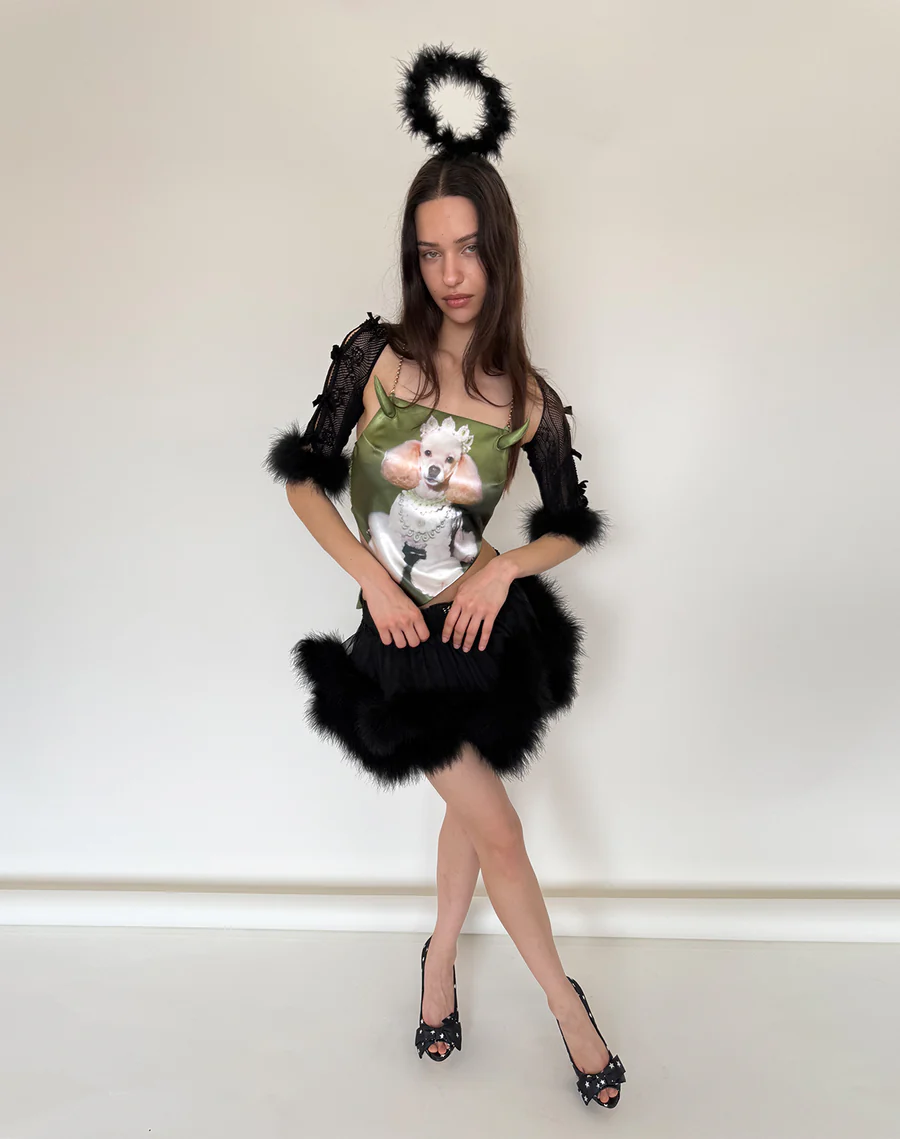 Black Ostrich Feather Lace Shrug