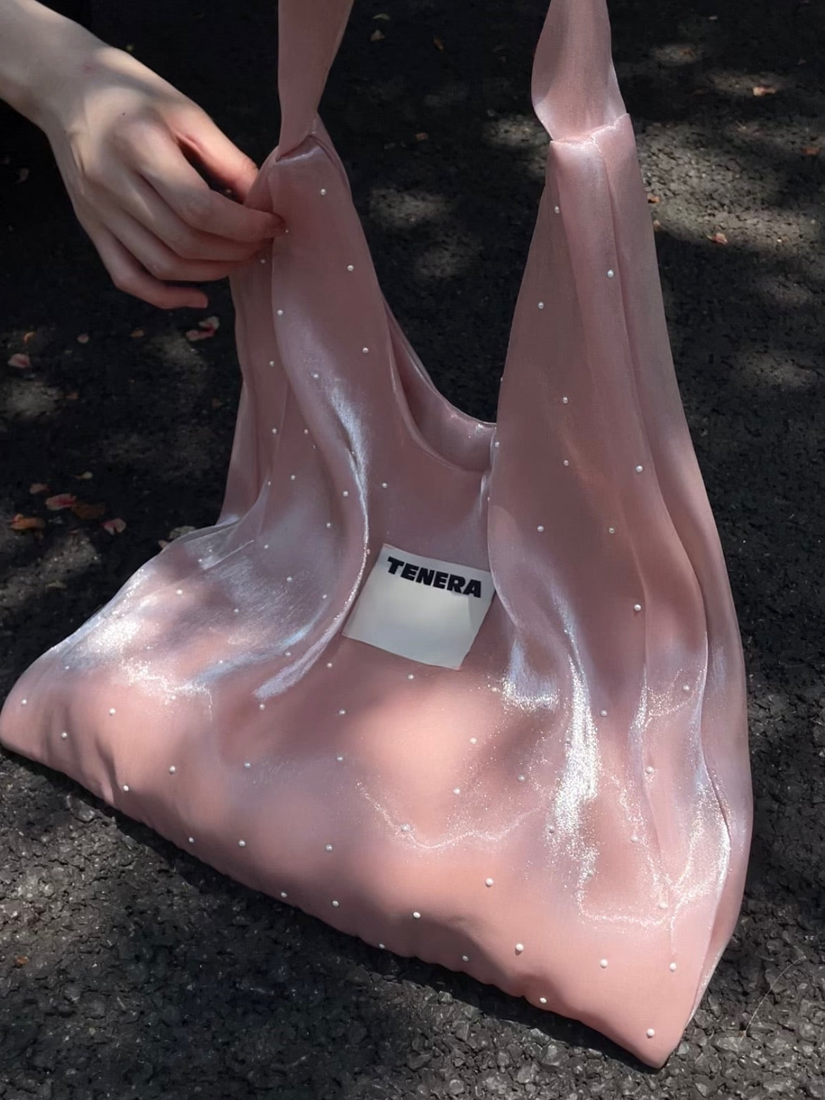 TENERA Plant-Based Satin Ballerina Shoulder Tote Bag