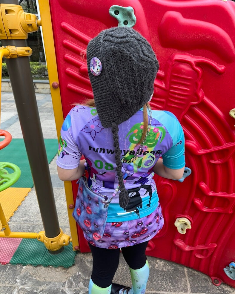 Y2K 3D Doll Print Cycling Top