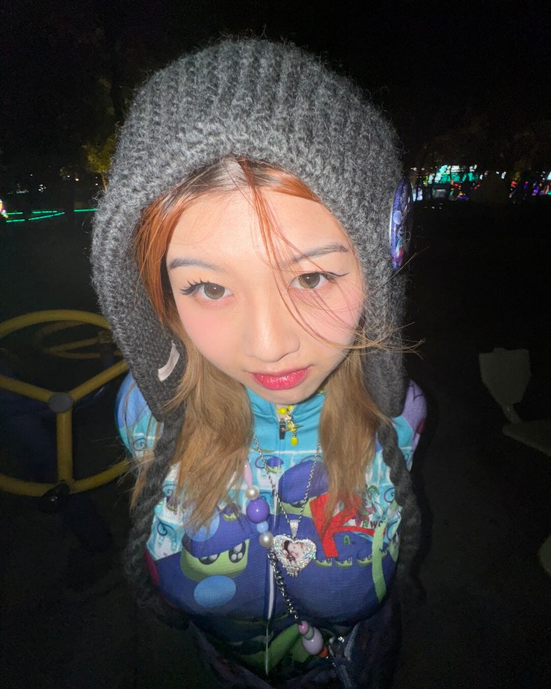 Y2K 3D Doll Print Cycling Top