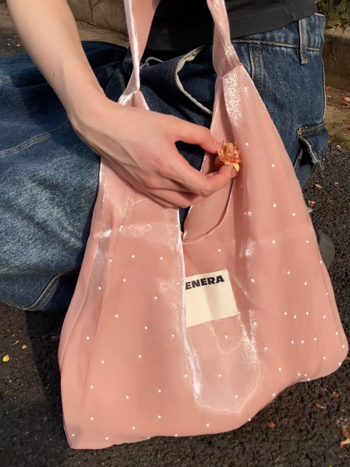 TENERA Plant-Based Satin Ballerina Shoulder Tote Bag