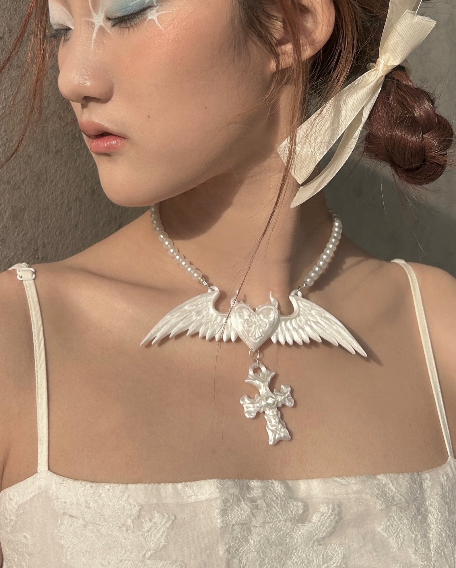 Blessing Heart 3D Printed & Hand-Beaded Necklace