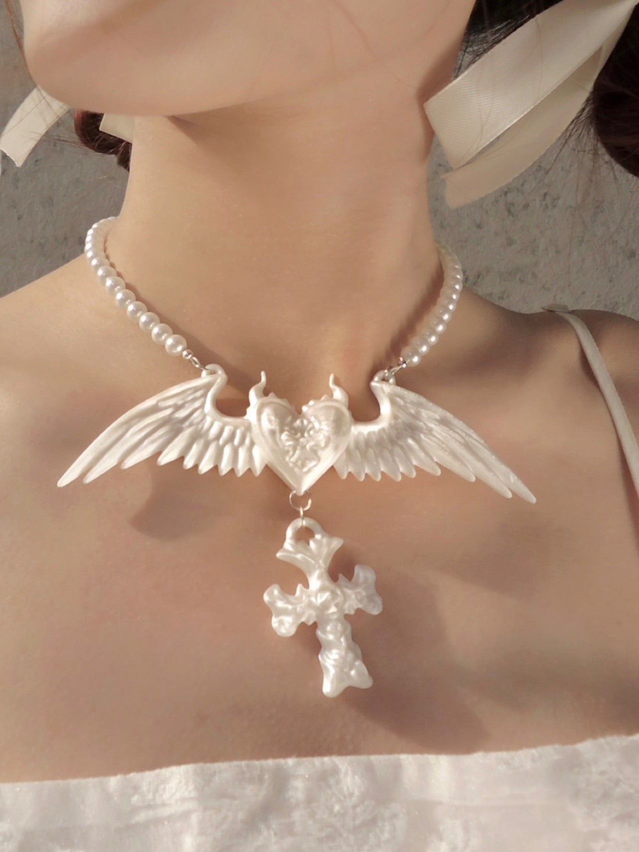 Blessing Heart 3D Printed & Hand-Beaded Necklace