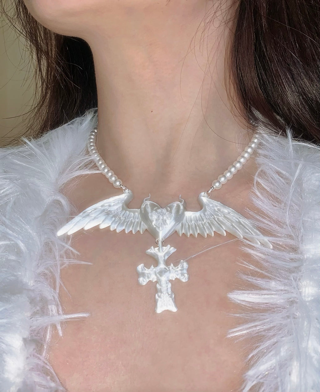 Blessing Heart 3D Printed & Hand-Beaded Necklace