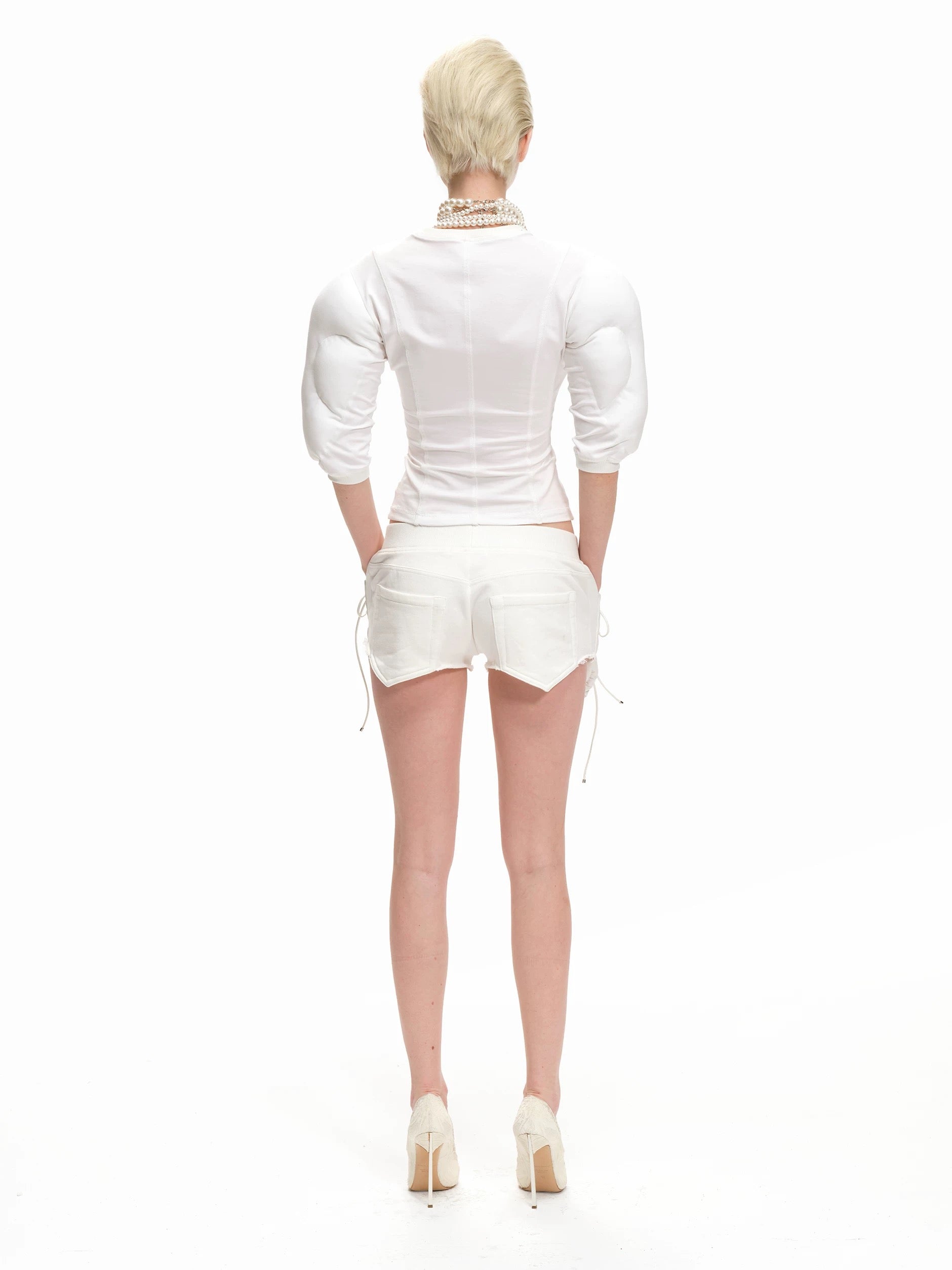 White Navel Ring Muscle top