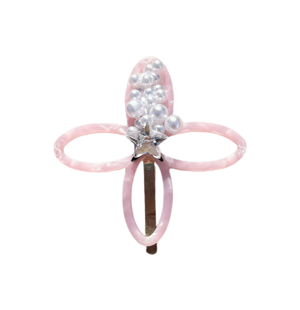 Teliya Power Bloom Pink Floral Hair Clip