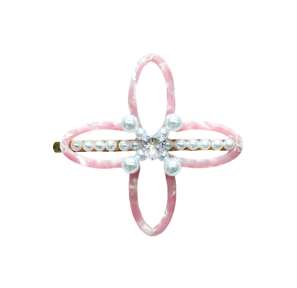 Teliya Power Bloom Pink Floral Hair Clip