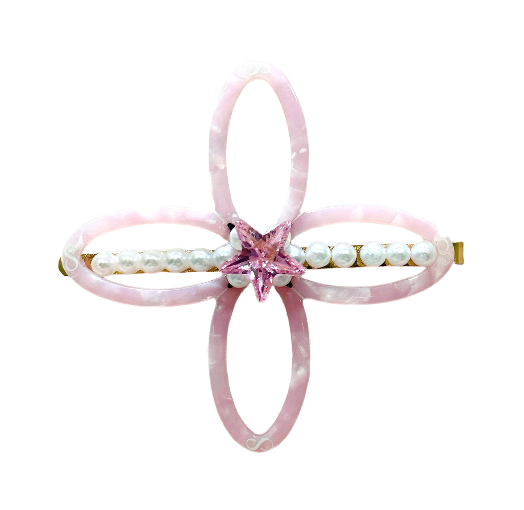 Teliya Power Bloom Pink Floral Hair Clip