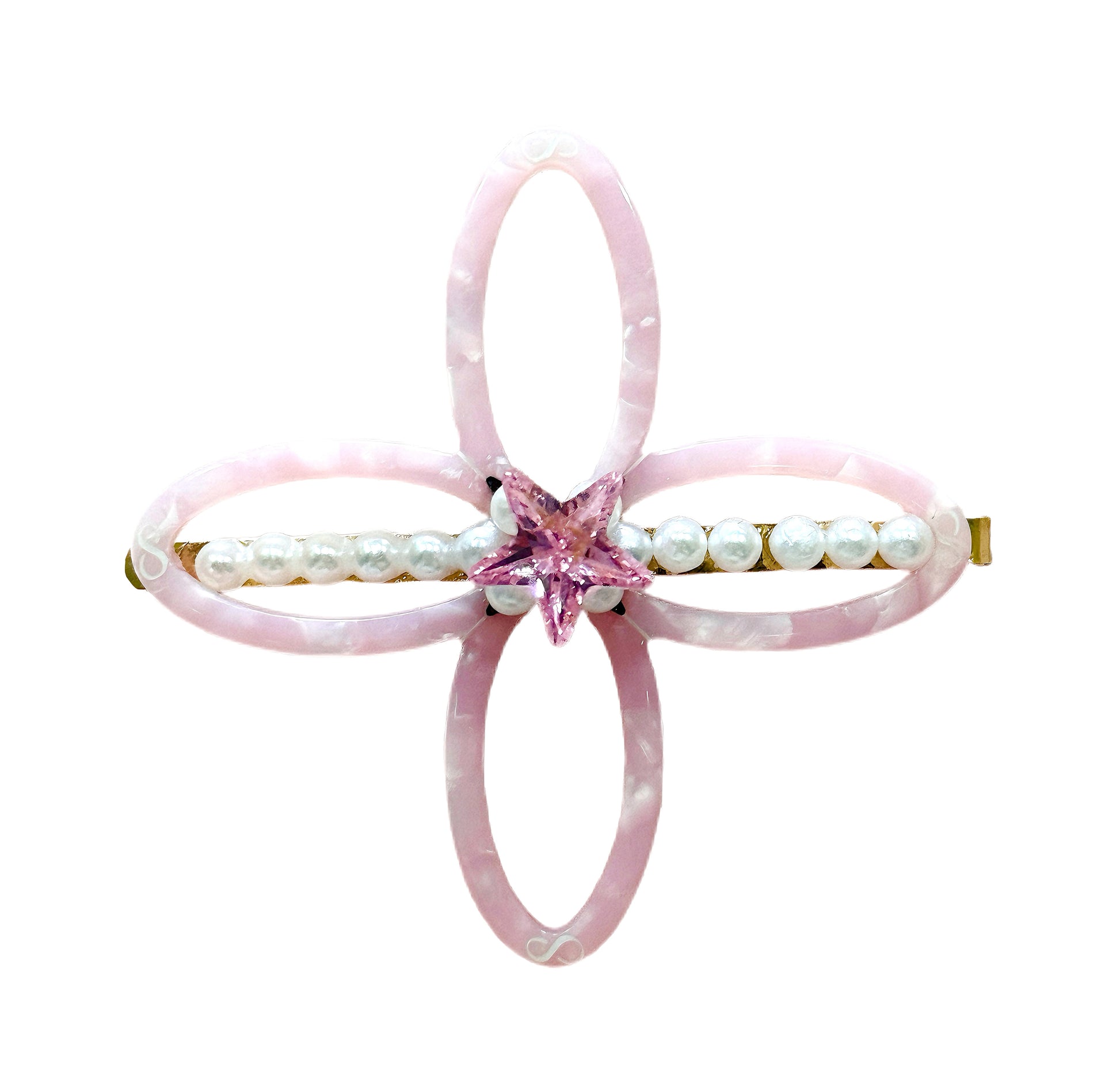 Teliya Power Bloom Pink Floral Hair Clip
