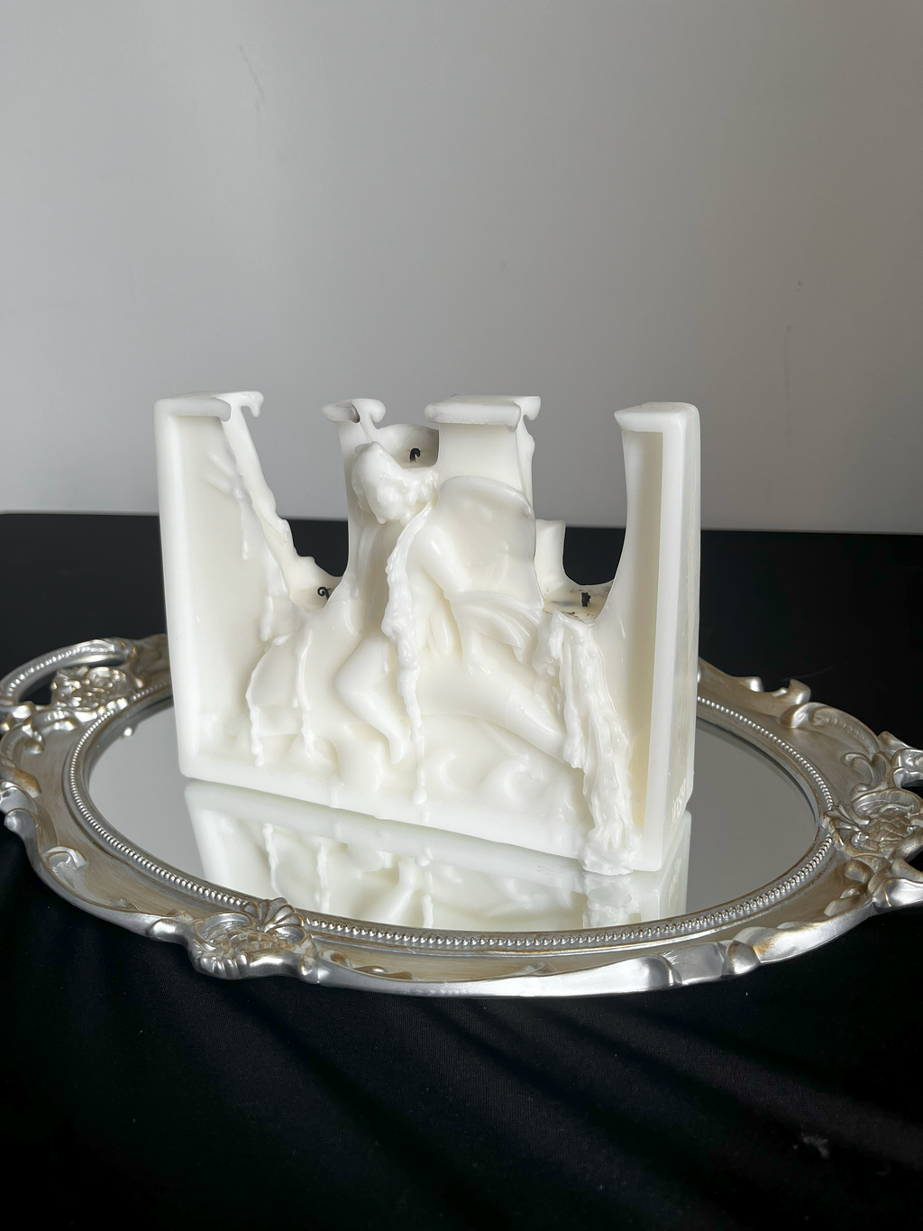 ingo | "Cupid on the Dolphin" Bas-Relief Sculpture Candle – Heavyweight Marble Base Scented Art Piece