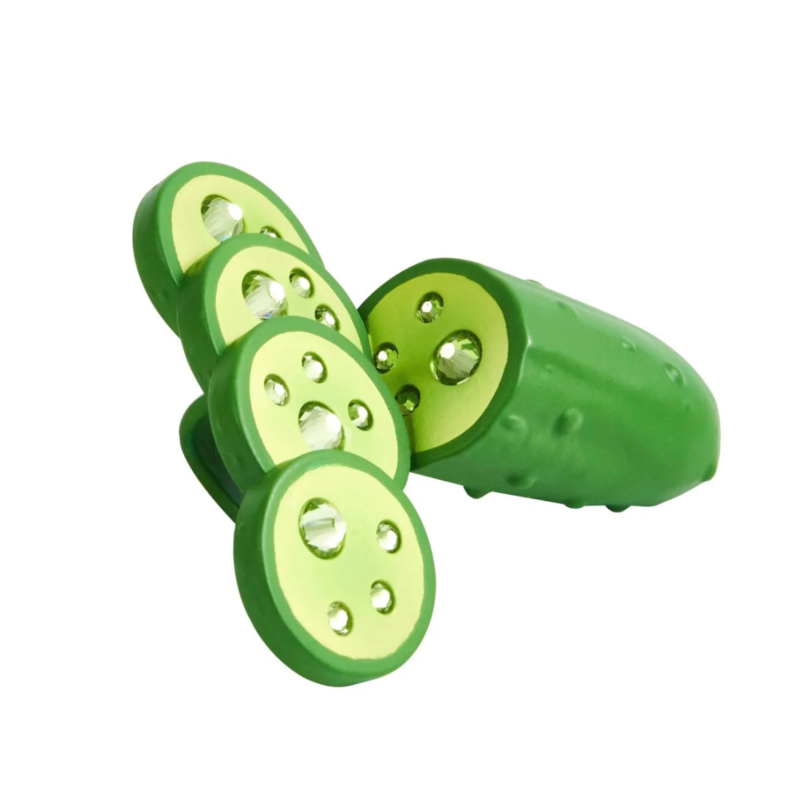 Emo Salad Realistic 3D Crystal Cucumber-Shaped Ring