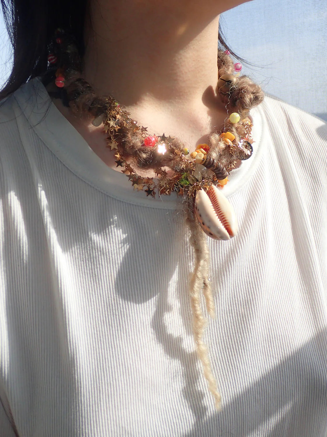 Strangefruit Handmade Mini Orchid Tiger | Print Shell Necklace | Boho Beach Jewelry | Gift for woman