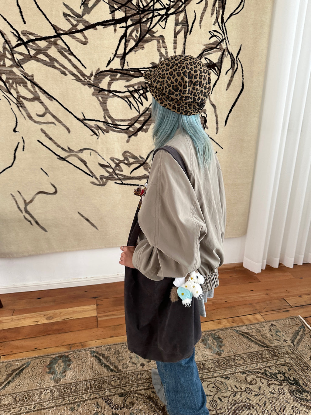 Happy Restaurant | Leopard Print Denim "Shape-Shifter" Cap