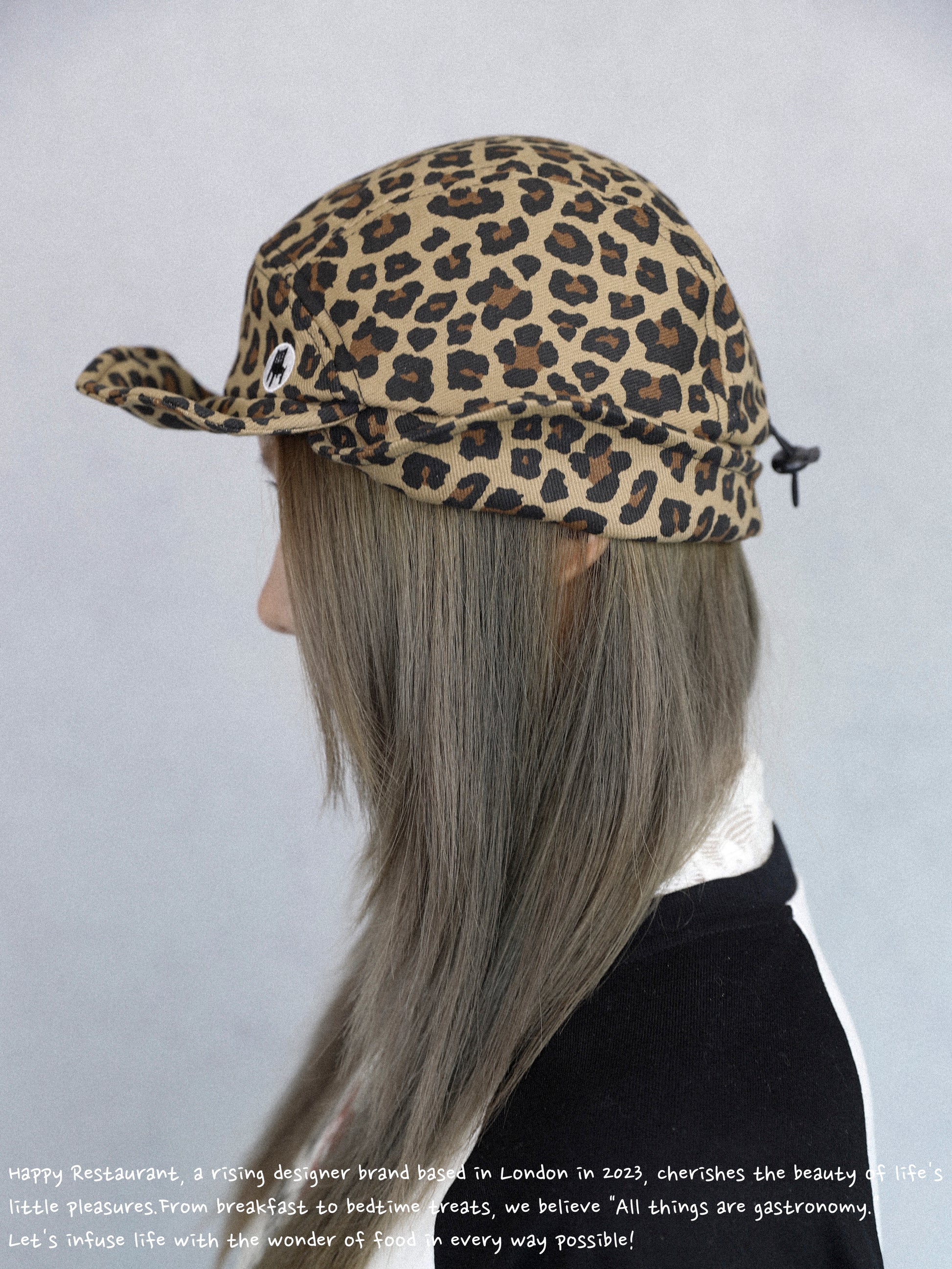 Happy Restaurant | Leopard Print Denim "Shape-Shifter" Cap