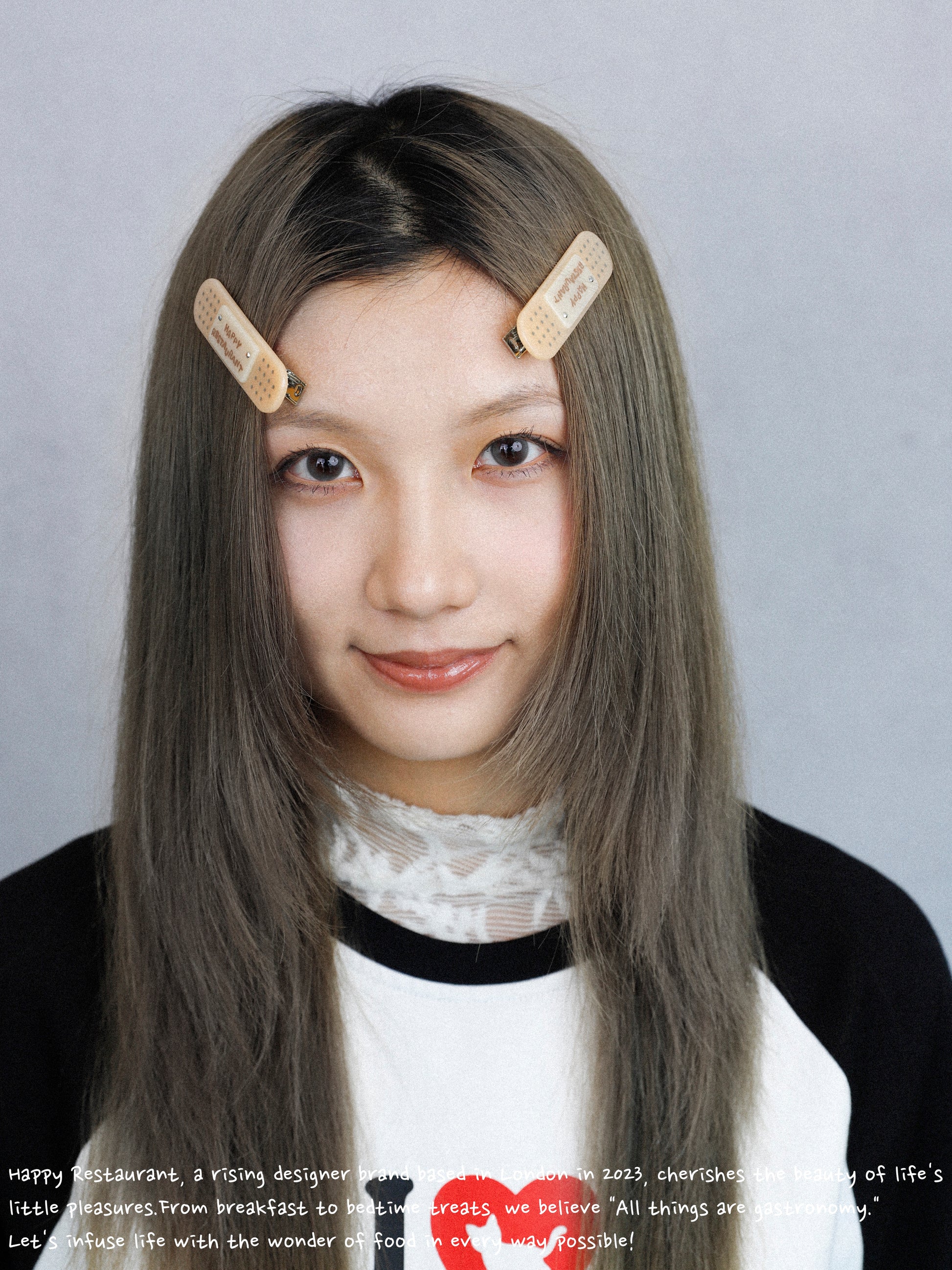 Happy Restaurant | "Band-Aid" Hair Clip Set – Acetate Artisan Hair Pin, Playful Y2K Bangs Clip