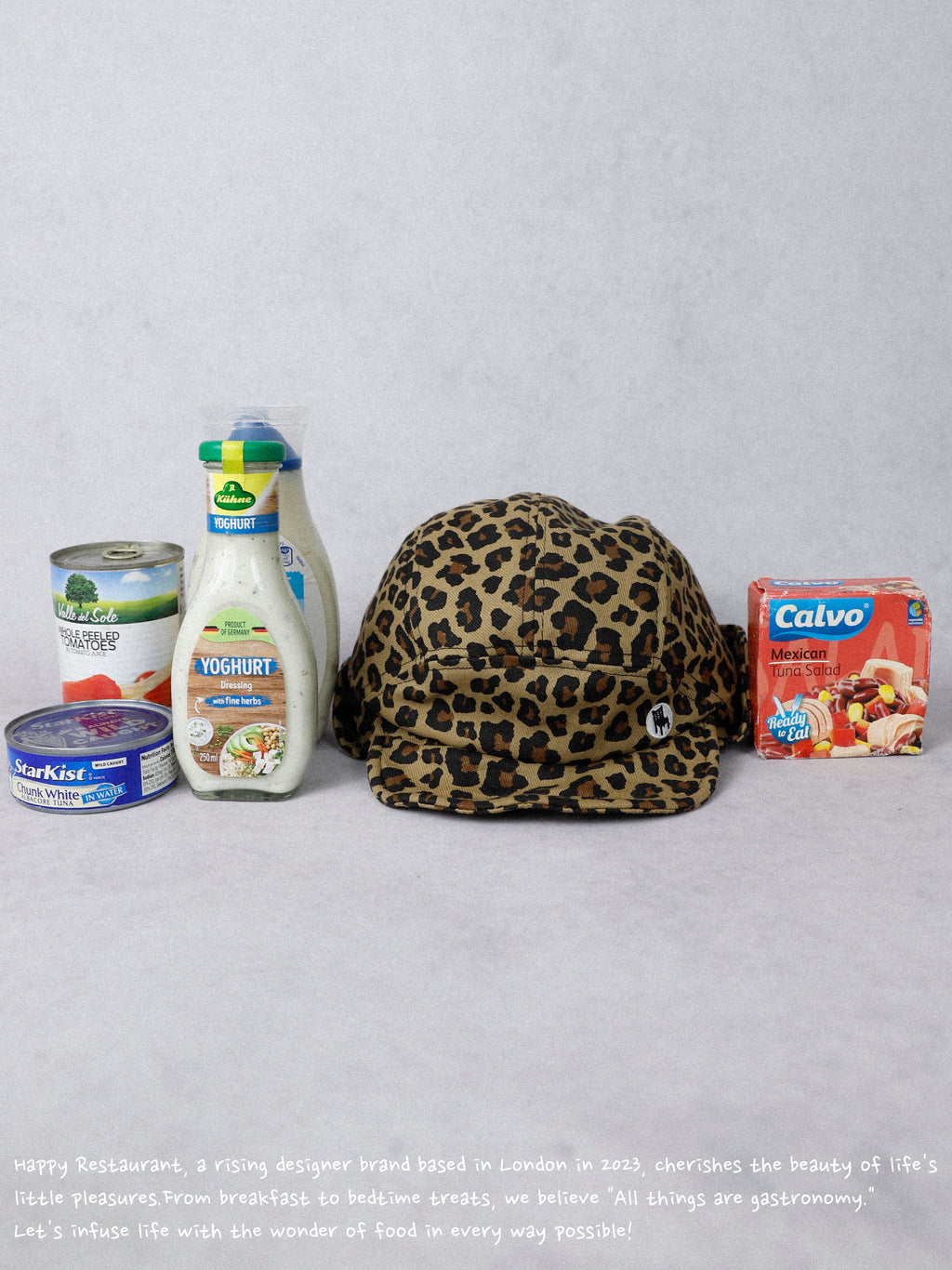 Happy Restaurant | Leopard Print Denim "Shape-Shifter" Cap