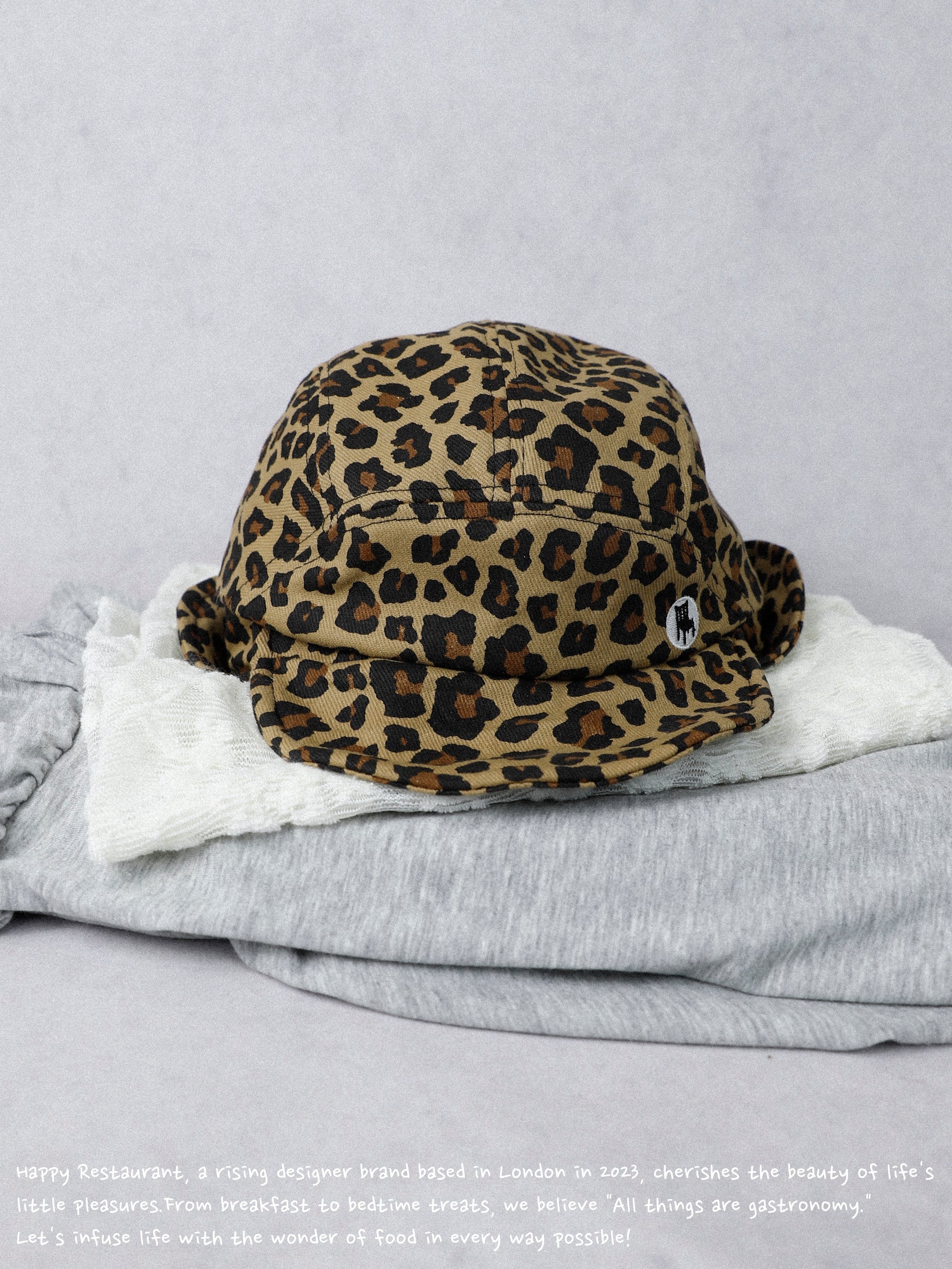 Happy Restaurant | Leopard Print Denim "Shape-Shifter" Cap