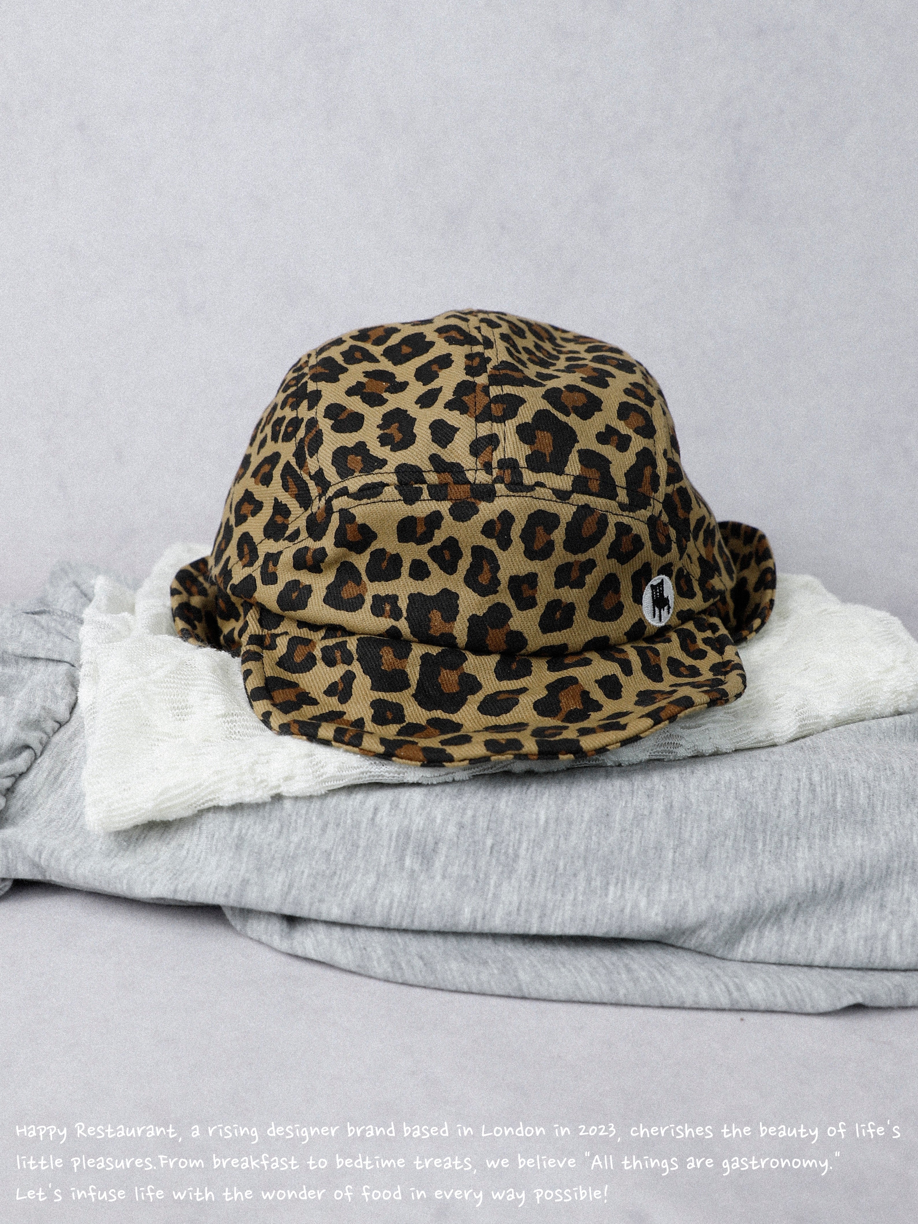 Happy Restaurant | Leopard Print Denim "Shape-Shifter" Cap